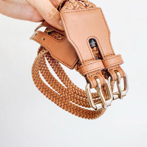 BCBGMAXAZRIA Women's Brown Braided Belt One Size NWOT